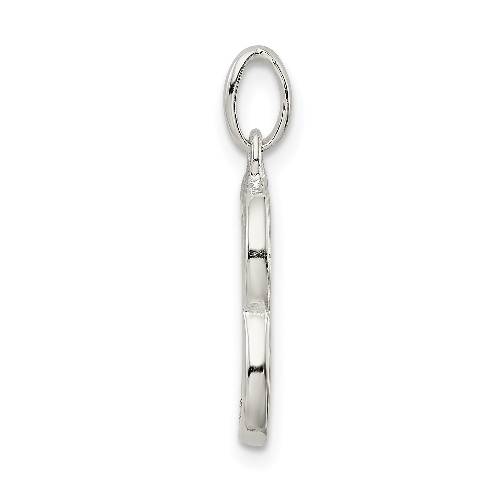 Sophia Jewelers Sterling Silver Letter B Pendant with Glitter Enamel