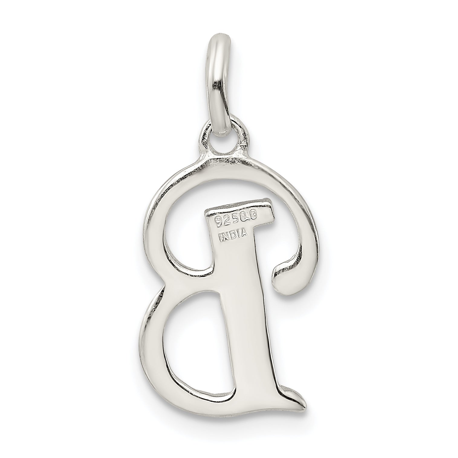 Sophia Jewelers Sterling Silver Letter B Pendant with Glitter Enamel