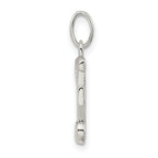 Sophia Jewelers Sterling Silver Glitter Enamel E Pendant Polished Finish