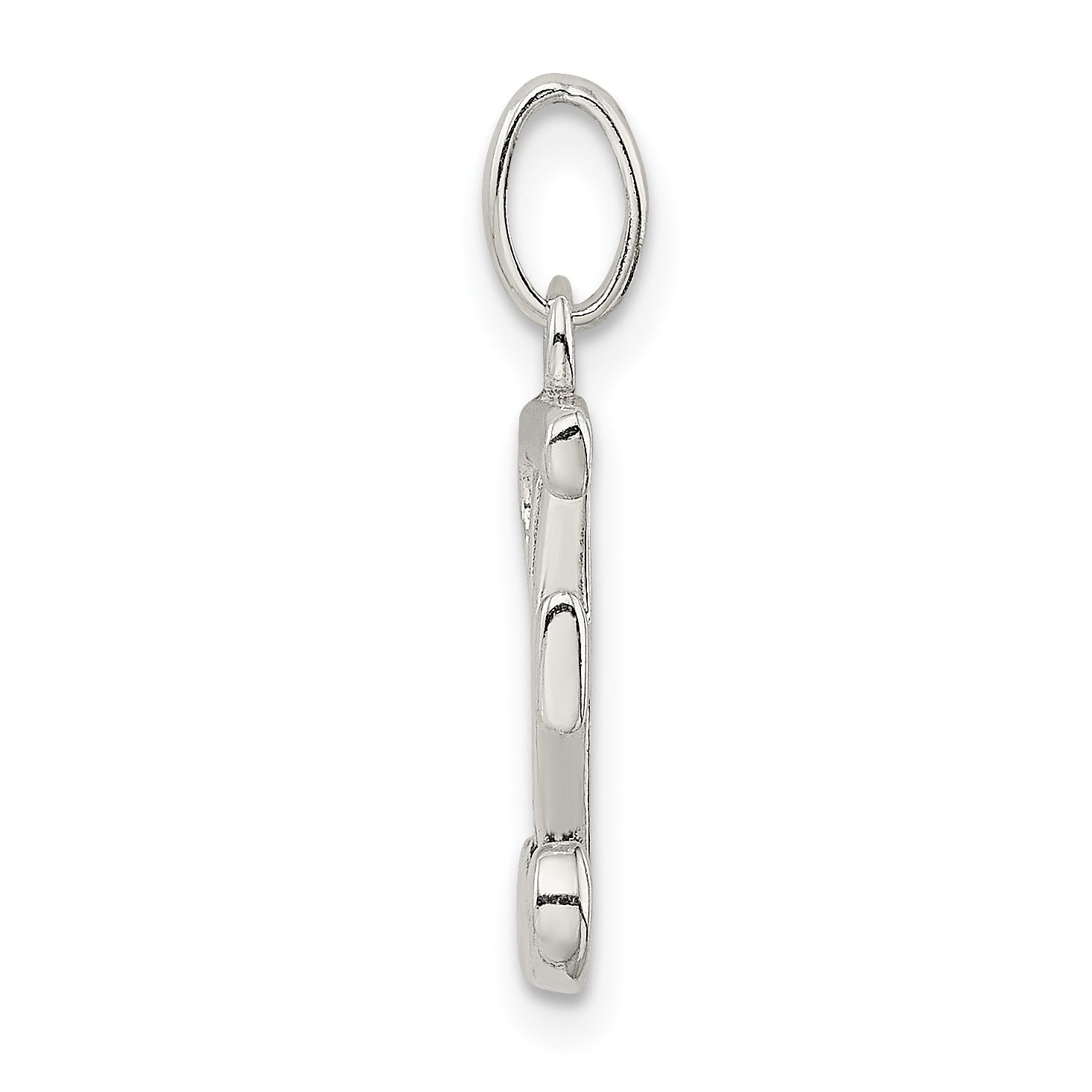 Sophia Jewelers Sterling Silver Glitter Enamel E Pendant Polished Finish