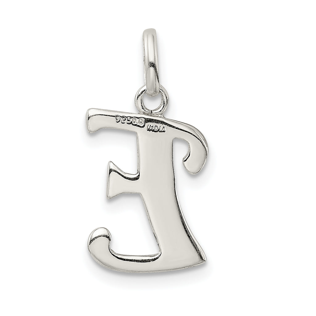 Sophia Jewelers Sterling Silver Glitter Enamel E Pendant Polished Finish