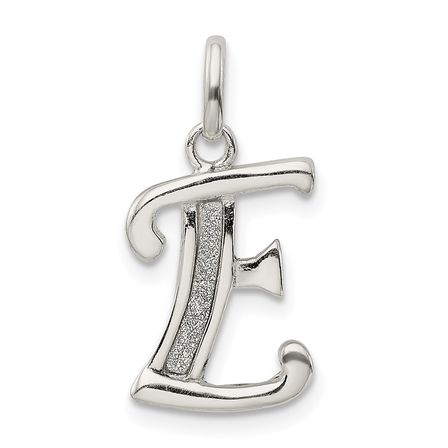 Sterling Silver Polished Glitter Enamel Letter E Initial Charm Main image