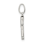 Sterling Silver 925 Glitter Enamel F Pendant Polished, Anti-Tarnish