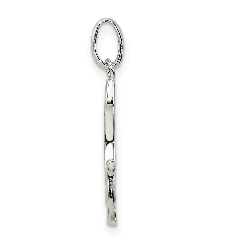 Sophia Jewelers Sterling Silver Letter G Pendant with Glitter Enamel Finish