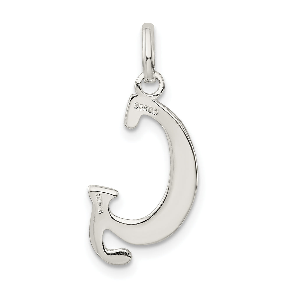 Sophia Jewelers Sterling Silver Letter G Pendant with Glitter Enamel Finish