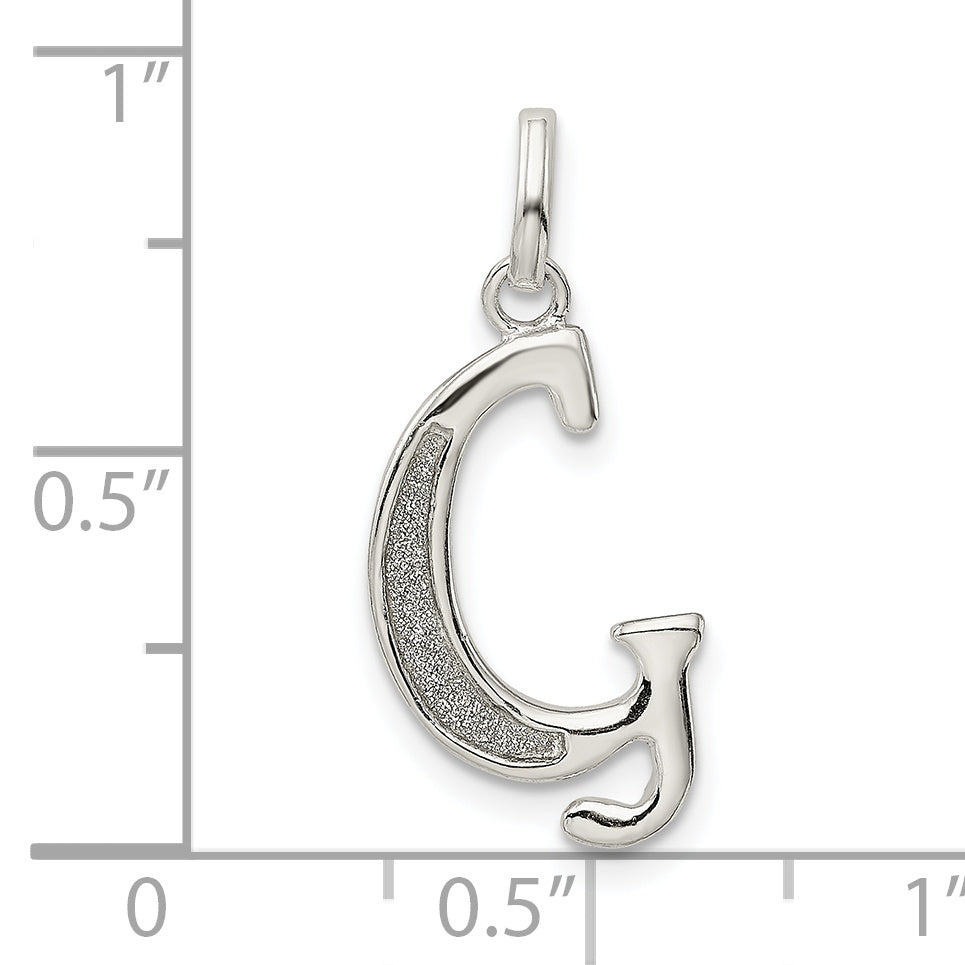 Sophia Jewelers Sterling Silver Letter G Pendant with Glitter Enamel Finish