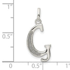 Sophia Jewelers Sterling Silver Letter G Pendant with Glitter Enamel Finish