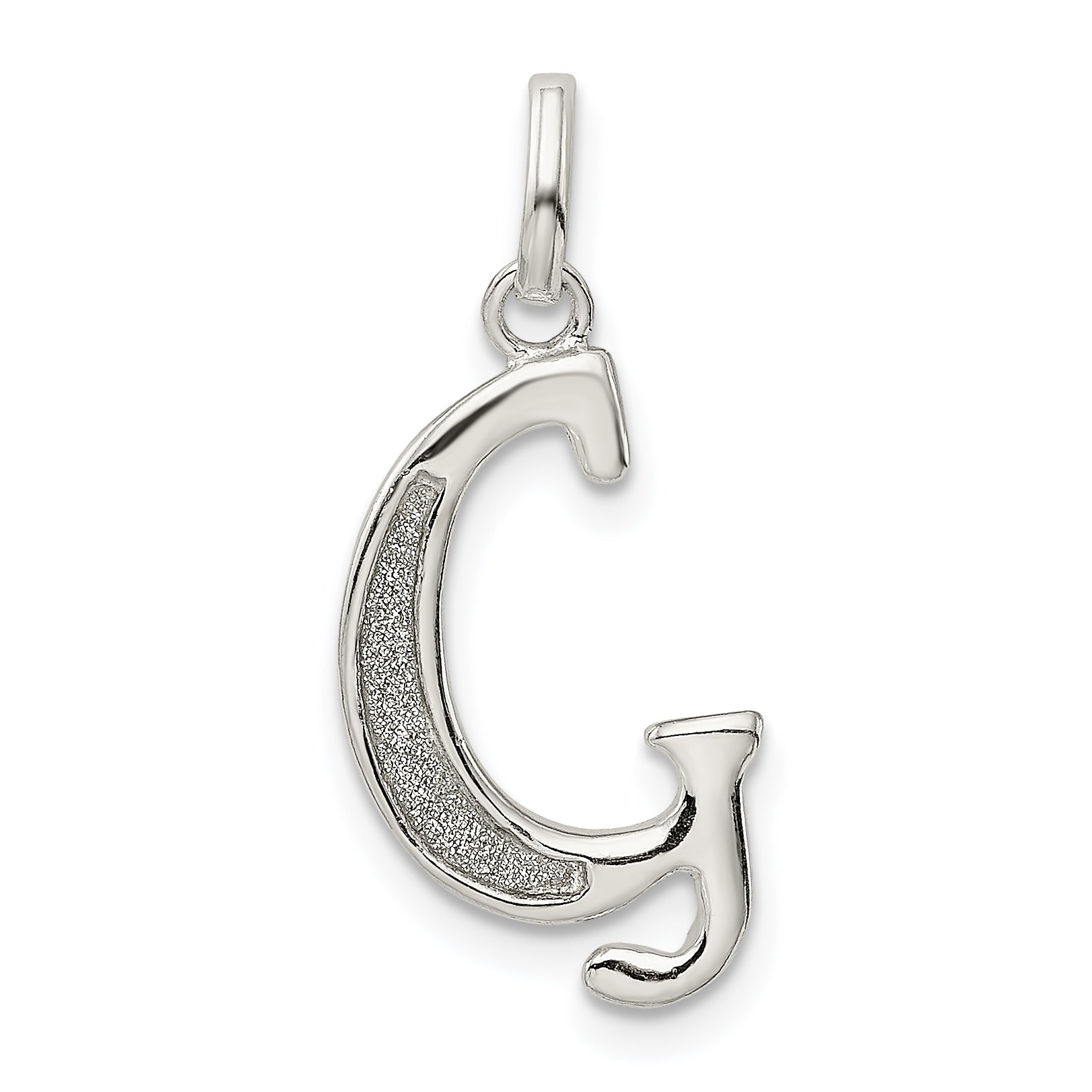Sterling Silver Polished Glitter Enamel Letter G Initial Charm Main image