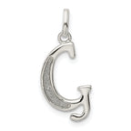 Sterling Silver Polished Glitter Enamel Letter G Initial Charm