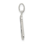Sterling Silver Glitter Enamel Letter H Pendant with Polished Finish