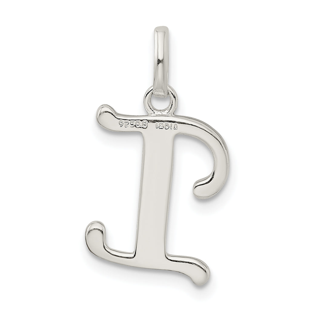 Sterling Silver 925 'I' Pendant with Glitter Enamel Finish