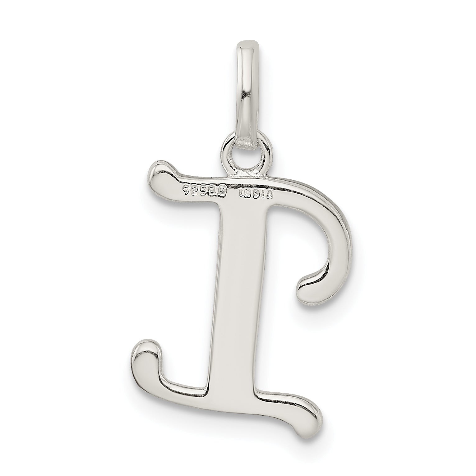 Sterling Silver 925 'I' Pendant with Glitter Enamel Finish