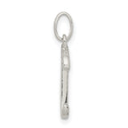 Sterling Silver 925 Glitter Enamel Letter J Pendant Polished Finish