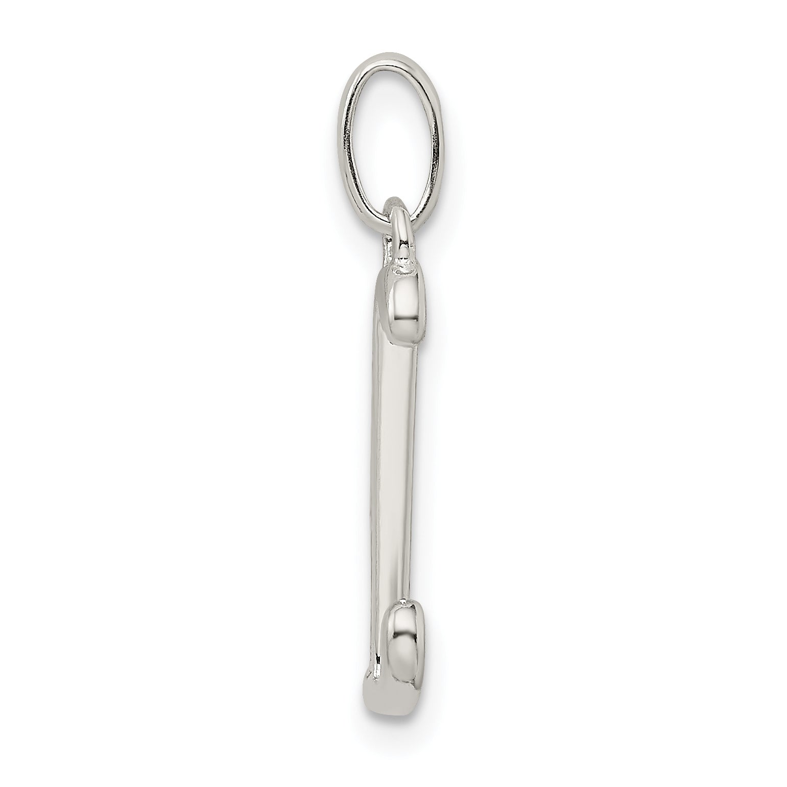Sterling Silver Enamel Glitter L Pendant with Polished Finish