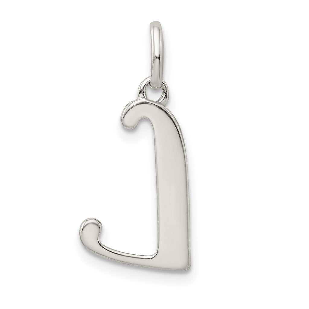 Sterling Silver Enamel Glitter L Pendant with Polished Finish