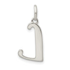 Sterling Silver Enamel Glitter L Pendant with Polished Finish