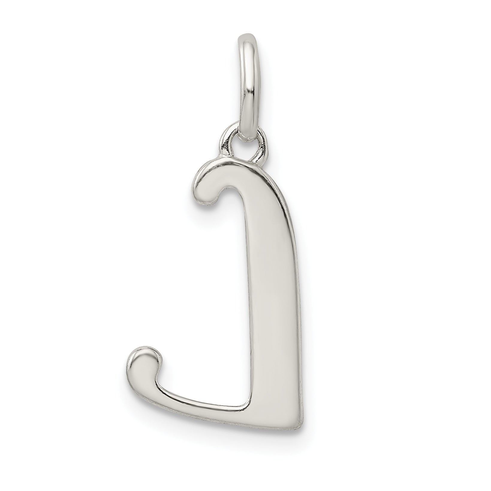 Sterling Silver Enamel Glitter L Pendant with Polished Finish