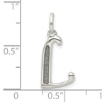 Sterling Silver Enamel Glitter L Pendant with Polished Finish
