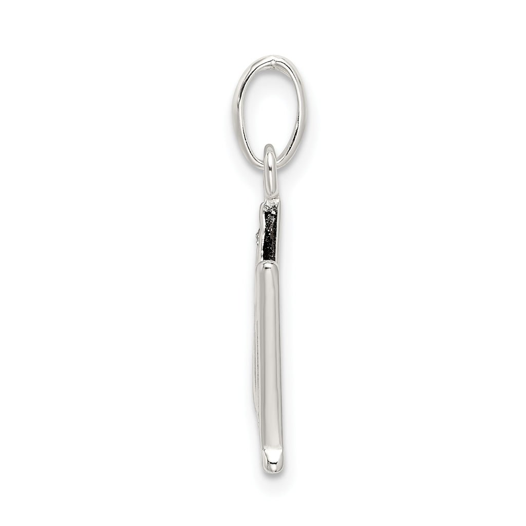 Sterling Silver Glitter Enamel Letter M Pendant Elegant & Polished Finish