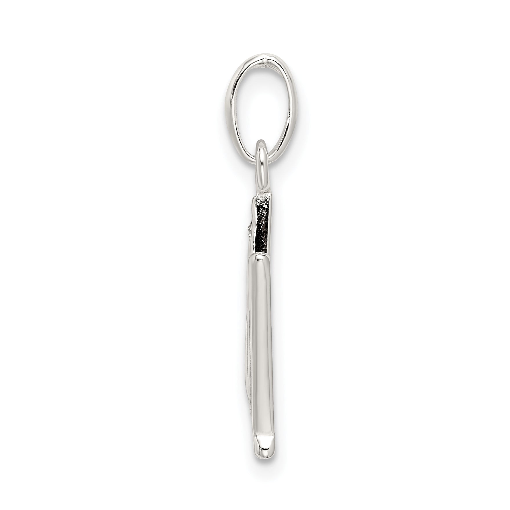 Sterling Silver Glitter Enamel Letter M Pendant Elegant & Polished Finish