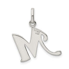 Sterling Silver Glitter Enamel Letter M Pendant Elegant & Polished Finish