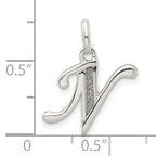 Sophia Jewelers Sterling Silver Enamel Glitter Letter N Pendant