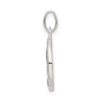 Sterling Silver Glitter Enamel O Pendant with Polished Finish