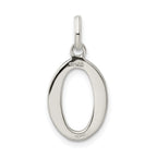 Sterling Silver Glitter Enamel O Pendant with Polished Finish