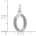 Sterling Silver Glitter Enamel O Pendant with Polished Finish