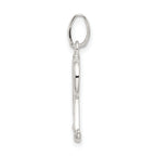 Sterling Silver 925 Enamel Letter R Pendant with Glitter Finish