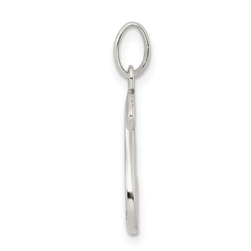 Sterling Silver 925 S Pendant with Glitter Enamel Polished Finish