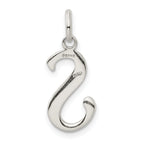 Sterling Silver 925 S Pendant with Glitter Enamel Polished Finish