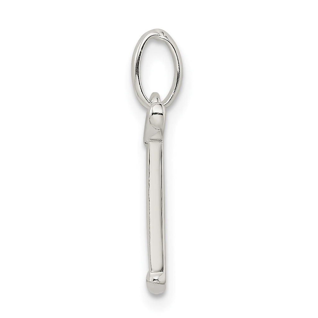 Sterling Silver Enamel Glitter T Pendant Polished Anti-Tarnish