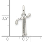 Sterling Silver Enamel Glitter T Pendant Polished Anti-Tarnish