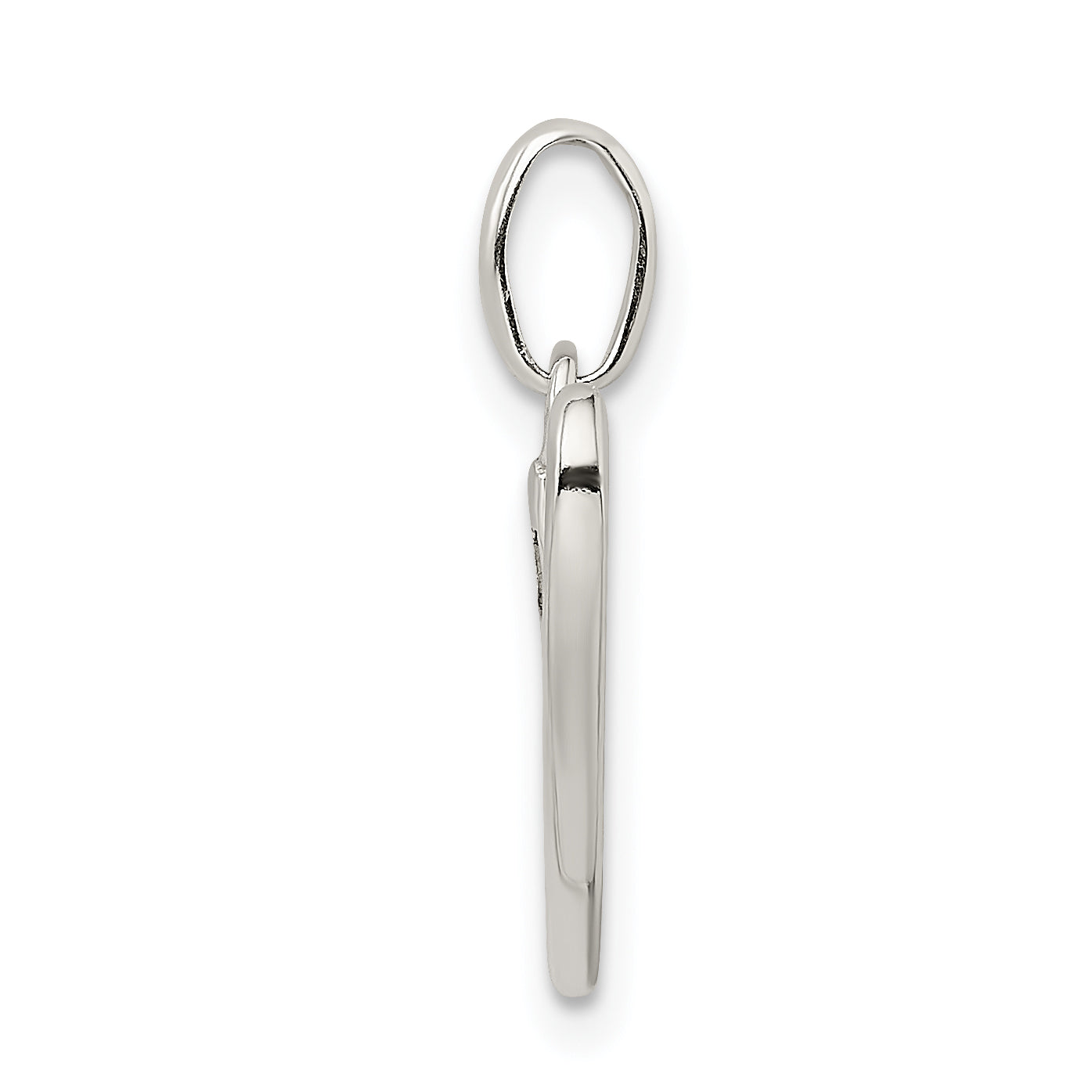 Sterling Silver Enamel Glitter V Pendant Polished Anti-Tarnish
