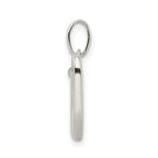 Sterling Silver Glitter Enamel 'W' Pendant with Polished Anti-Tarnish Finish