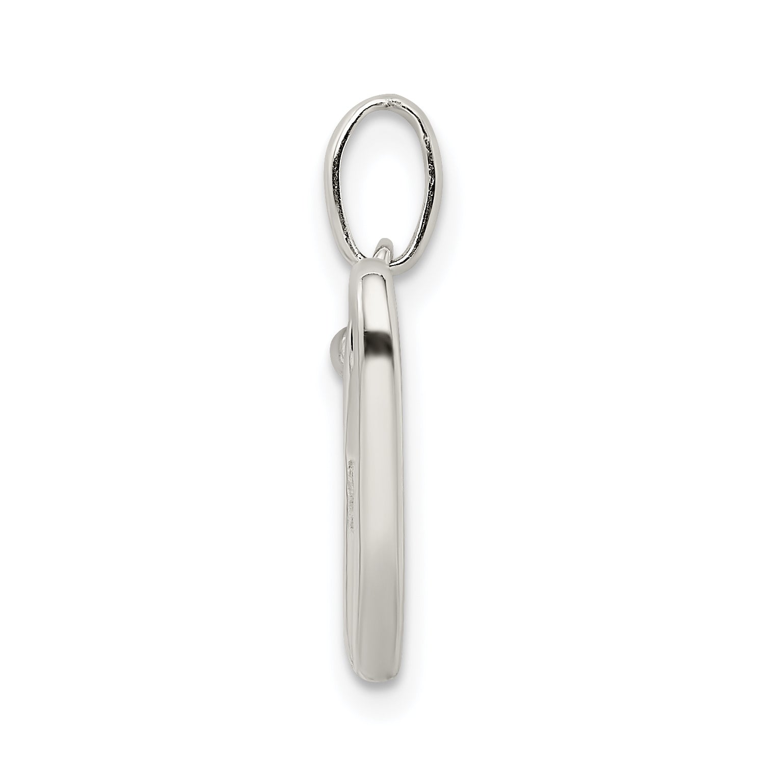 Sterling Silver Glitter Enamel 'W' Pendant with Polished Anti-Tarnish Finish