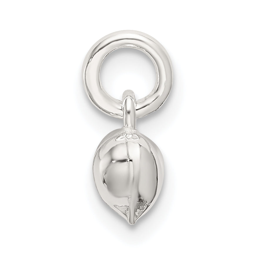 Sterling Silver 925 Polished Heart Charm with 3D Hollow Design Secondary image