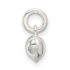 Sterling Silver 925 Polished Heart Charm with 3D Hollow Design