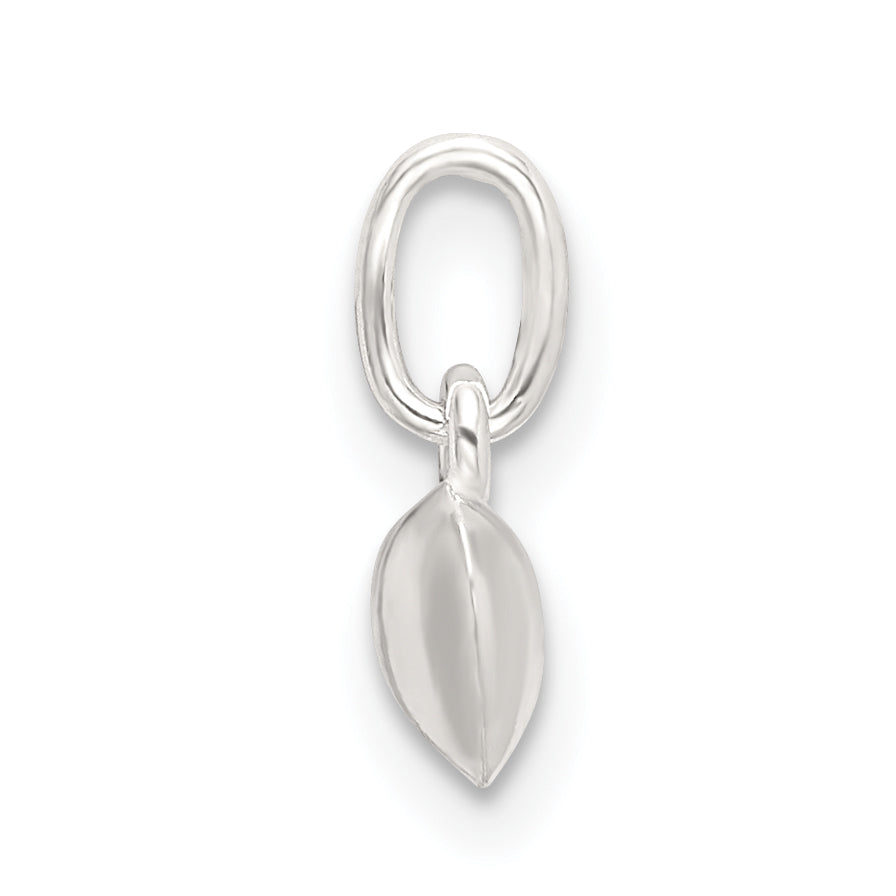 Sterling Silver 925 Polished Heart Charm with 3D Design Anti-tarnish