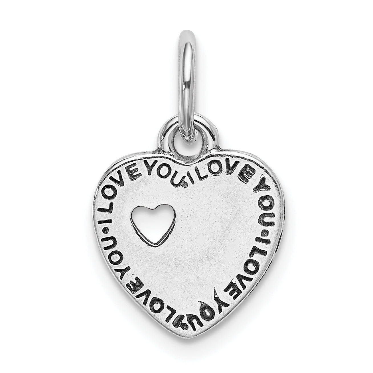 Sterling Silver Rhodium-plated Oxidized You and Me Pendant Main image