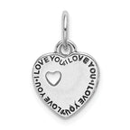 Sterling Silver Rhodium-plated Oxidized You and Me Pendant