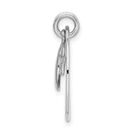 Sterling Silver Rhodium-Plated Moon Charm Pendant with Enamel Detail
