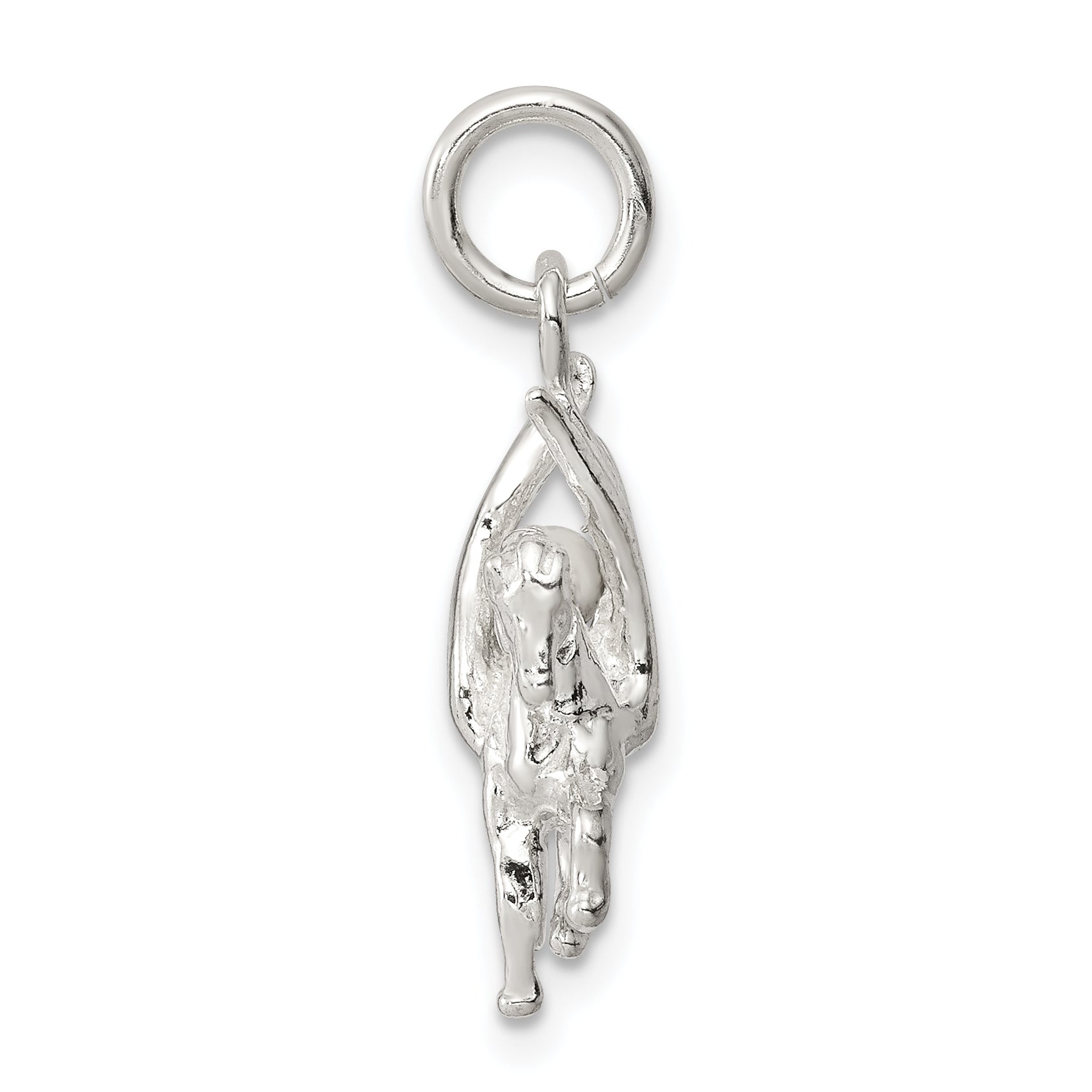 Sterling Silver 925 Pegasus Charm with Polished 3D Design Secondary image