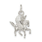 Sterling Silver 925 Pegasus Charm with Polished 3D Design