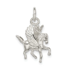 Sterling Silver 925 Pegasus Charm with Polished 3D Design