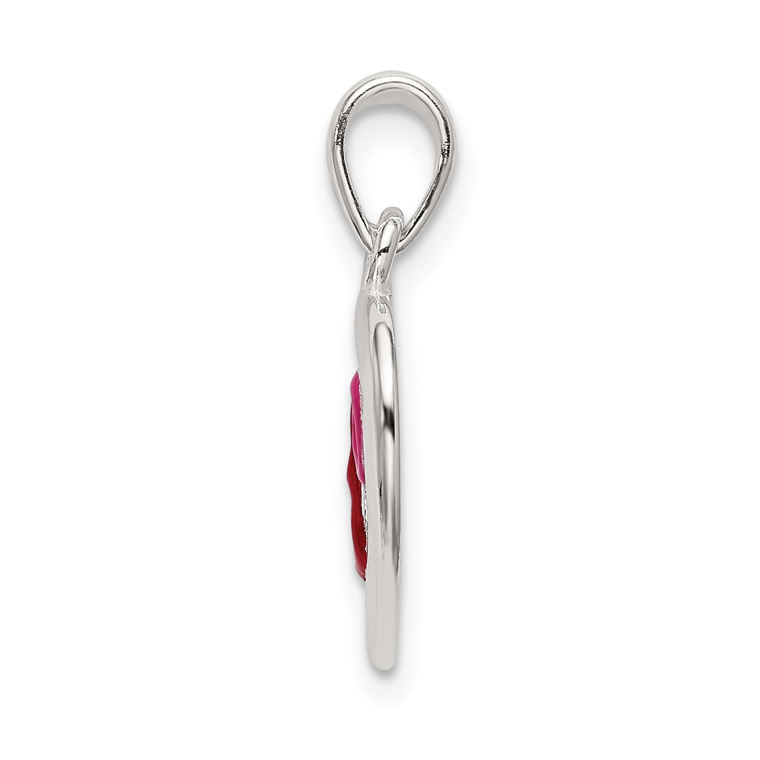 Sophia Jewelers Sterling Silver and Enamel Hearts Pendant in Pink and Red Secondary image