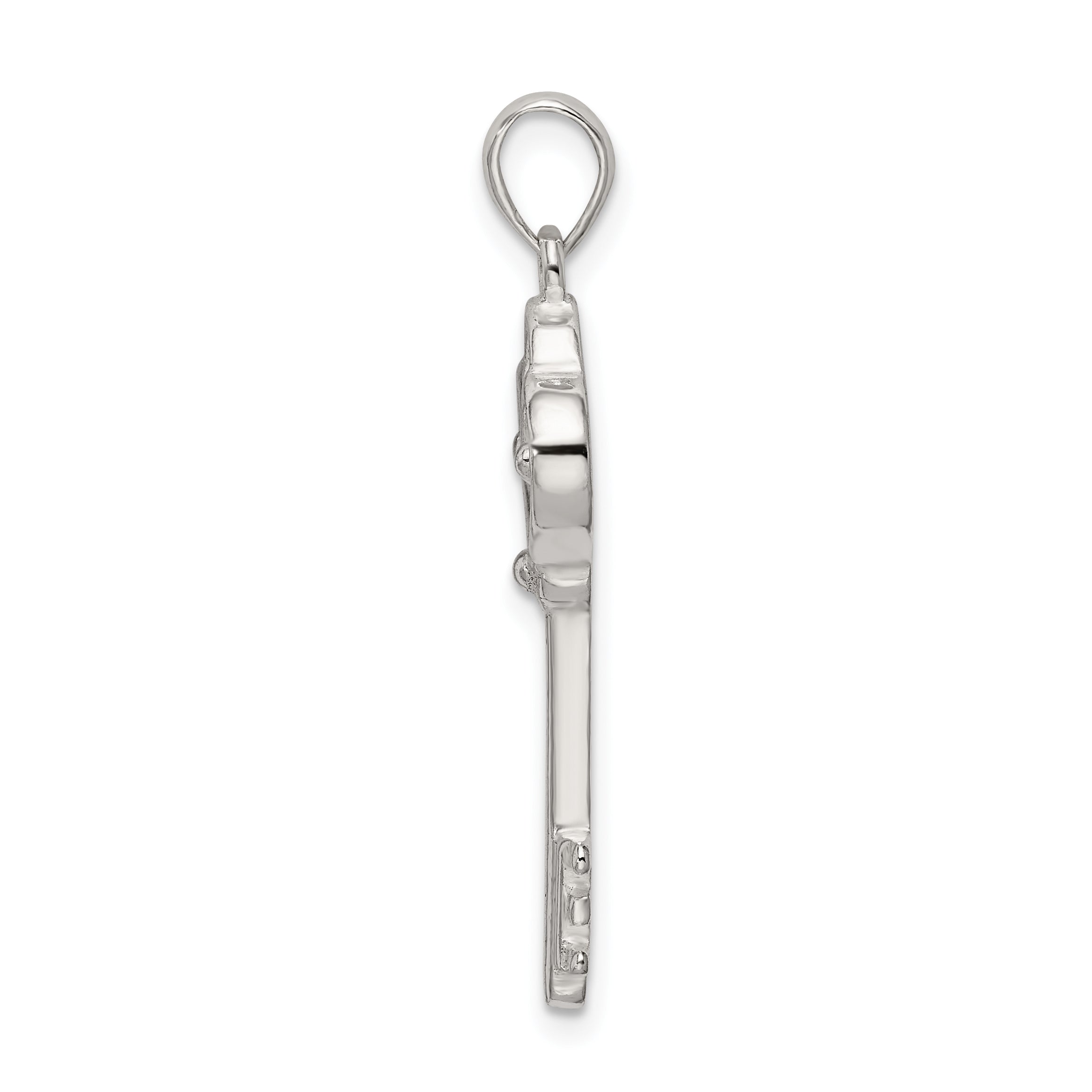 Sterling Silver 925 Heart Key Pendant with Polished Anti-Tarnish Finish Secondary image