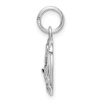 Sterling Silver #1 Grandma Pendant with Pink & White CZ, Rhodium-Plated Elegance