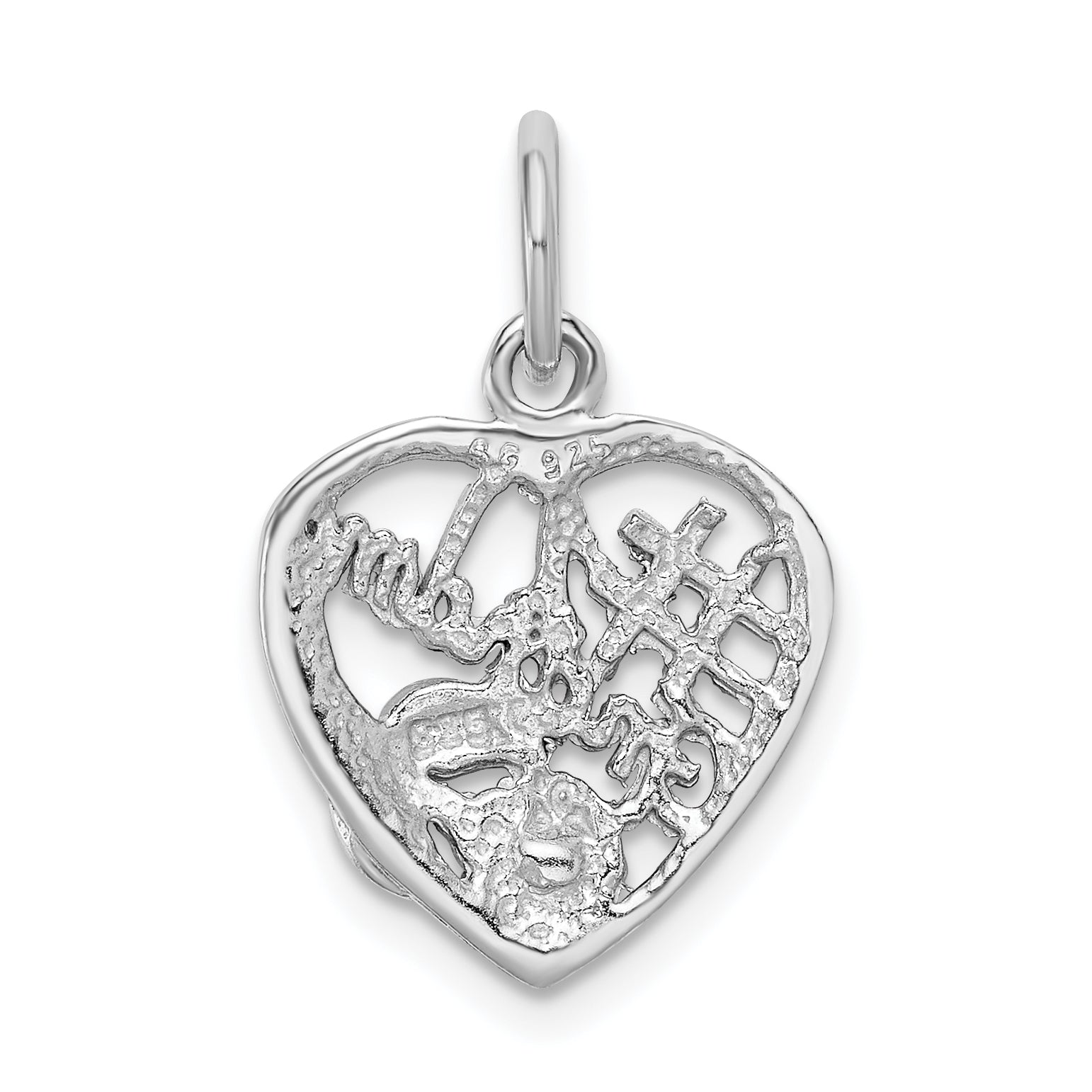 Sterling Silver #1 Grandma Pendant with Pink & White CZ, Rhodium-Plated Elegance